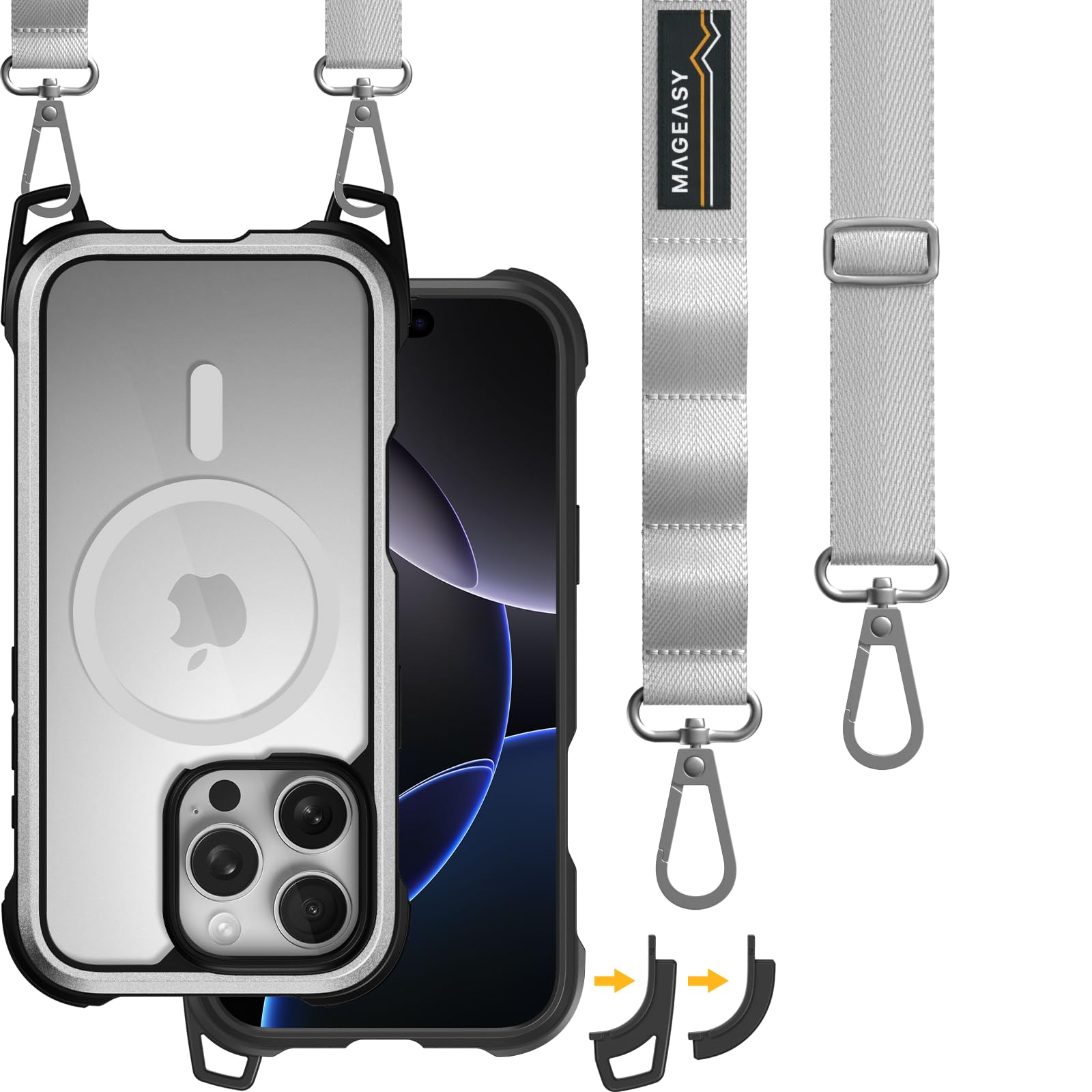 Apple iPhone 16 Pro 128GB MAGEASY セット Amazon.com: MAGEASY Designed for iPhone 16 Pro Case with Strap